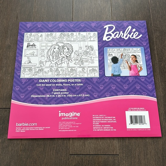 BARBIE Kids Giant Colouring Poster, Huge Fold Out Art Picture, Creative Activity - Picture 2 of 4